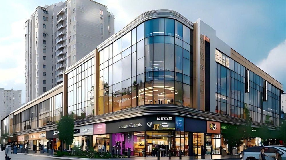 Steel Structure Framed Commercial Office Building Prefabricated Construction